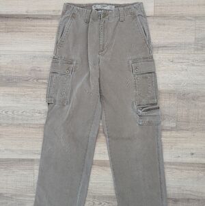 Vintage Y2K Express Corduroy Cargo Pants 32x34 Brown Wide Leg